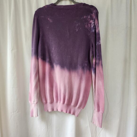 Peruvian Connection pullover Sweater tie dye distressed grunge purple S oversize - Picture 10 of 10
